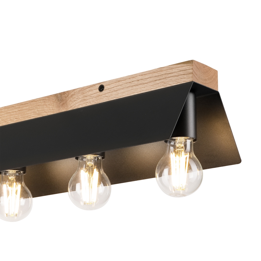 Φωτιστικό οροφής ESME 5xE27/15W/230V μαύρο/δρυς