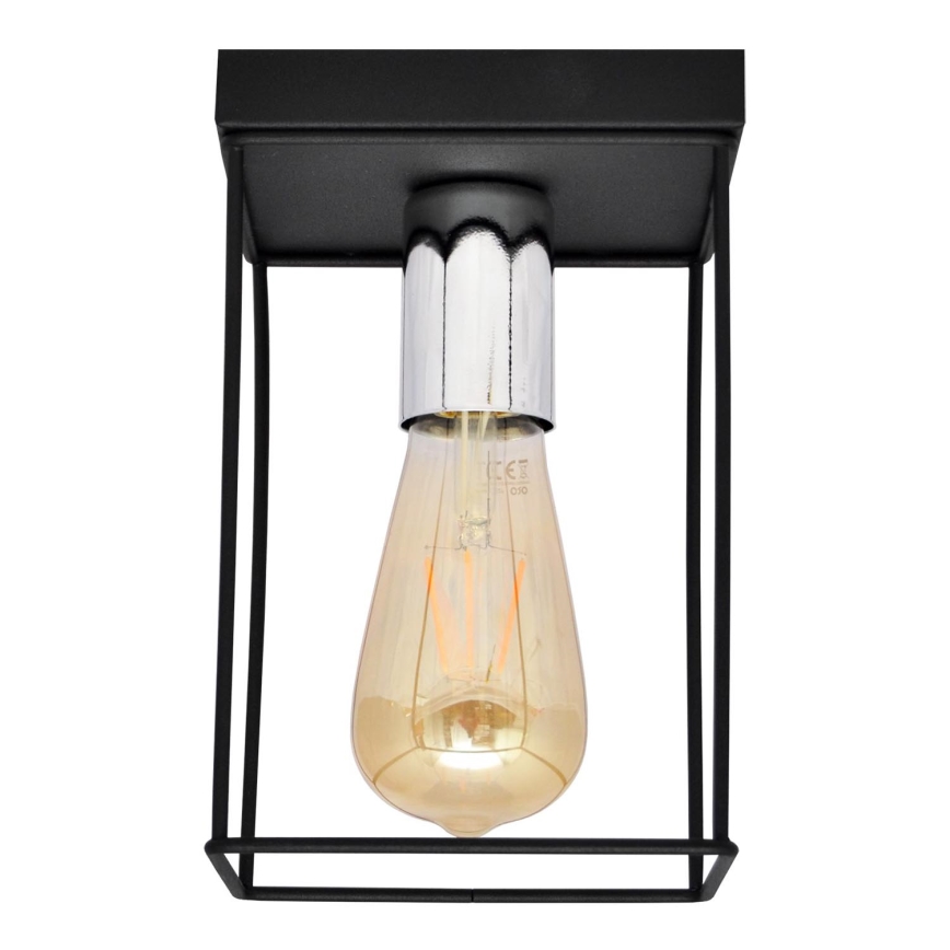 Φωτιστικό οροφής FINN 1xE27/15W/230V μαύρο/γυαλιστερό χρώμιο