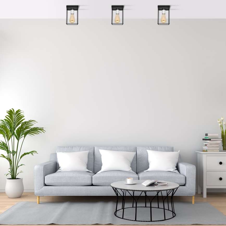 Φωτιστικό οροφής FINN 1xE27/15W/230V μαύρο/γυαλιστερό χρώμιο