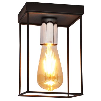 Φωτιστικό οροφής FINN 1xE27/15W/230V μαύρο/γυαλιστερό χρώμιο