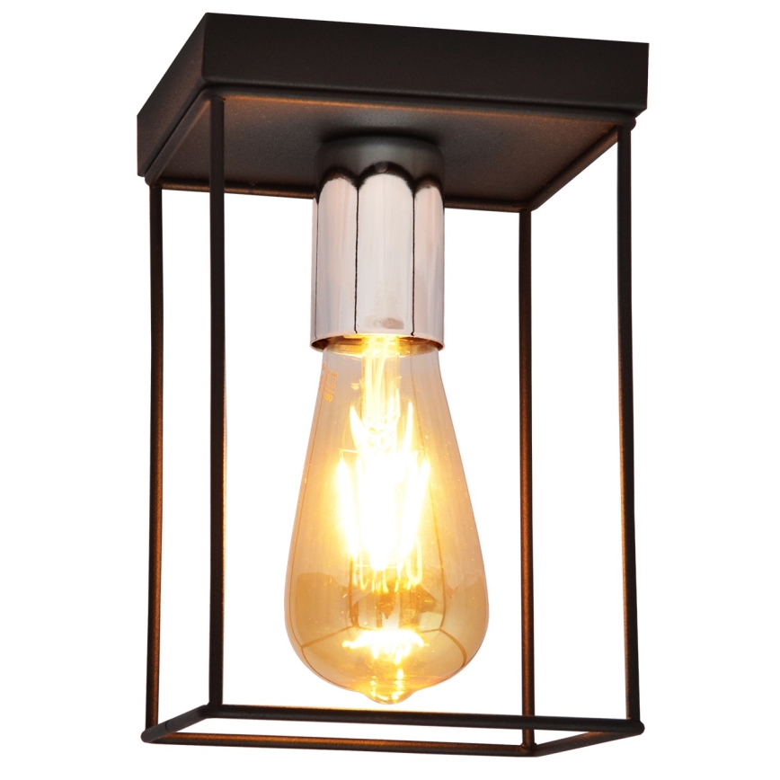 Φωτιστικό οροφής FINN 1xE27/15W/230V μαύρο/γυαλιστερό χρώμιο