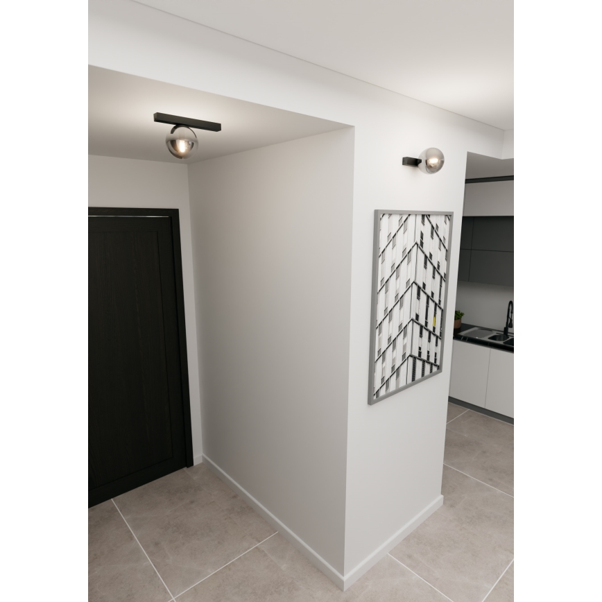 Φωτιστικό οροφής FIT 1xE14/10W/230V μαύρο/γκρι