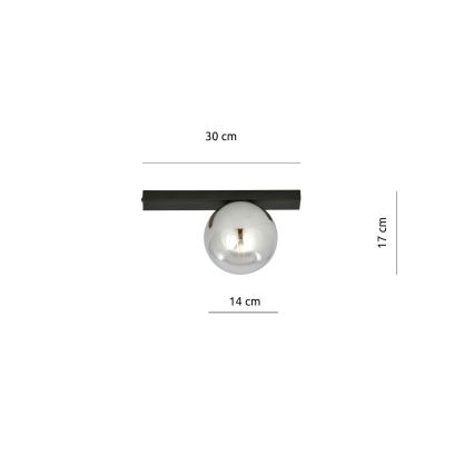 Φωτιστικό οροφής FIT 1xE14/10W/230V μαύρο/γκρι