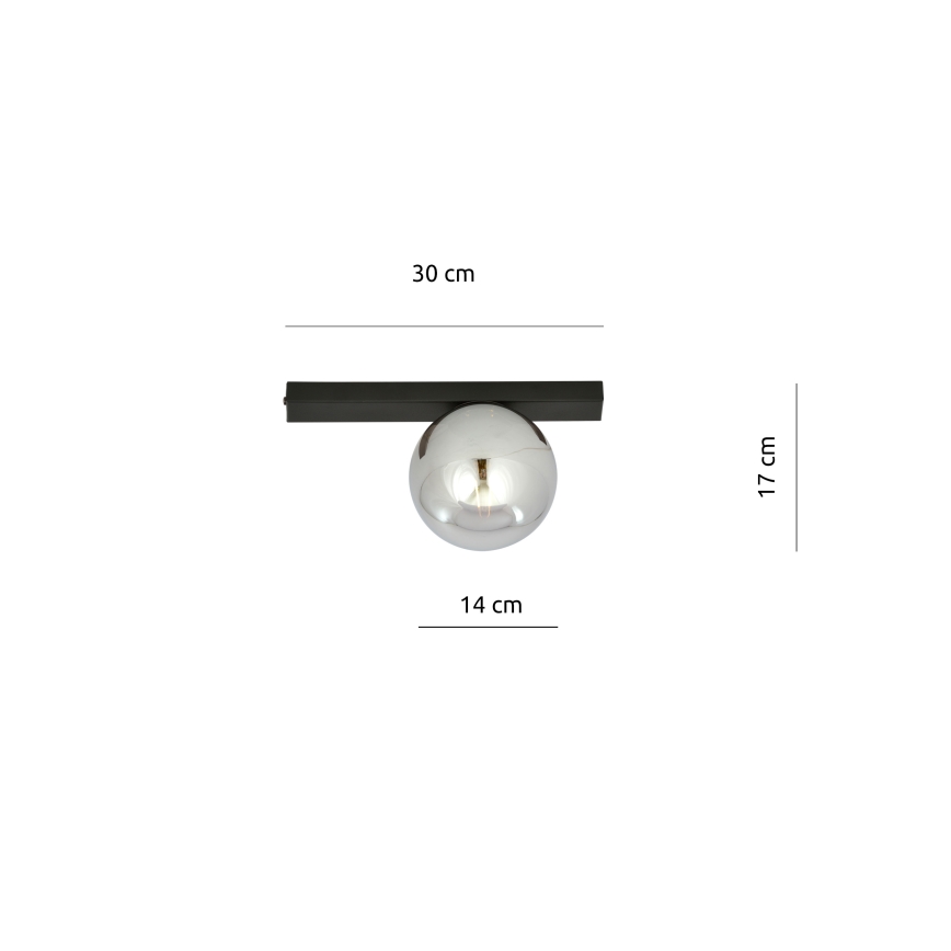 Φωτιστικό οροφής FIT 1xE14/10W/230V μαύρο/γκρι
