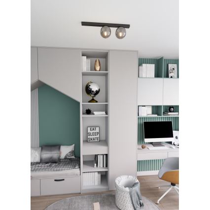 Φωτιστικό οροφής FIT 2xE14/10W/230V μαύρο/γκρι