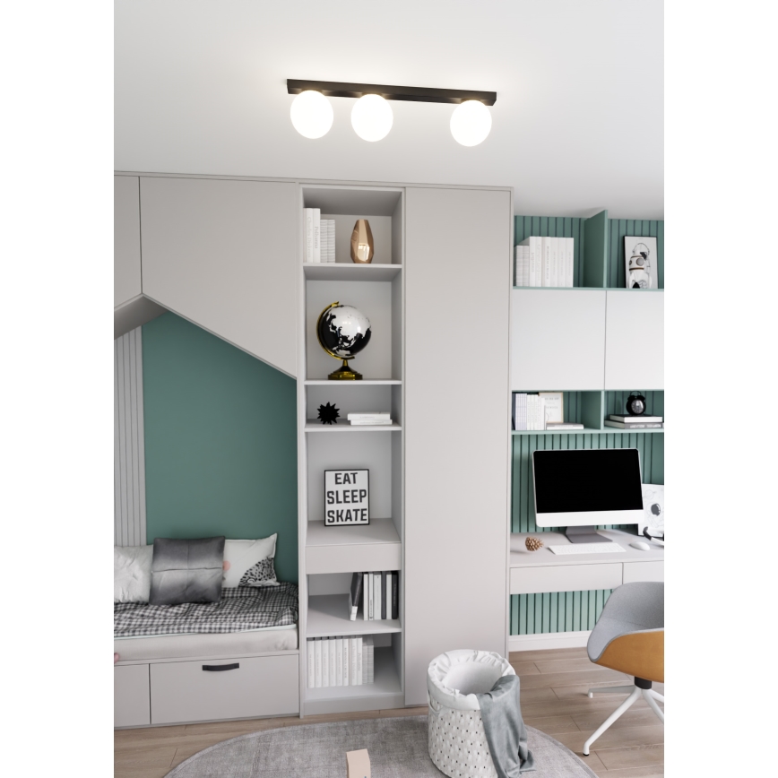 Φωτιστικό οροφής FIT 3xE14/10W/230V μαύρο/λευκό