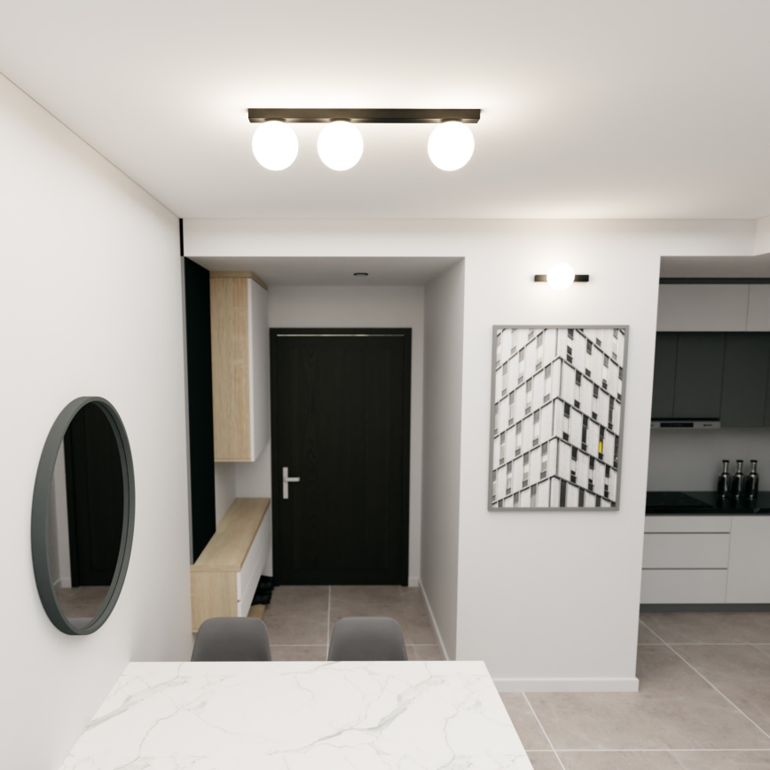 Φωτιστικό οροφής FIT 3xE14/10W/230V μαύρο/λευκό