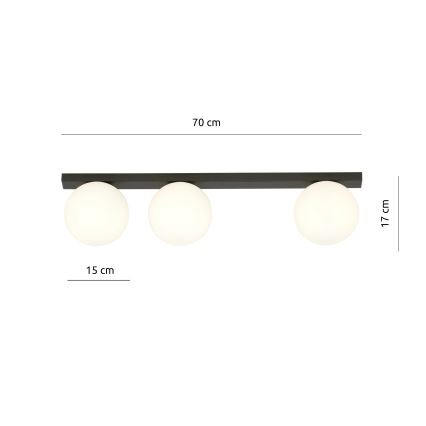 Φωτιστικό οροφής FIT 3xE14/10W/230V μαύρο/λευκό