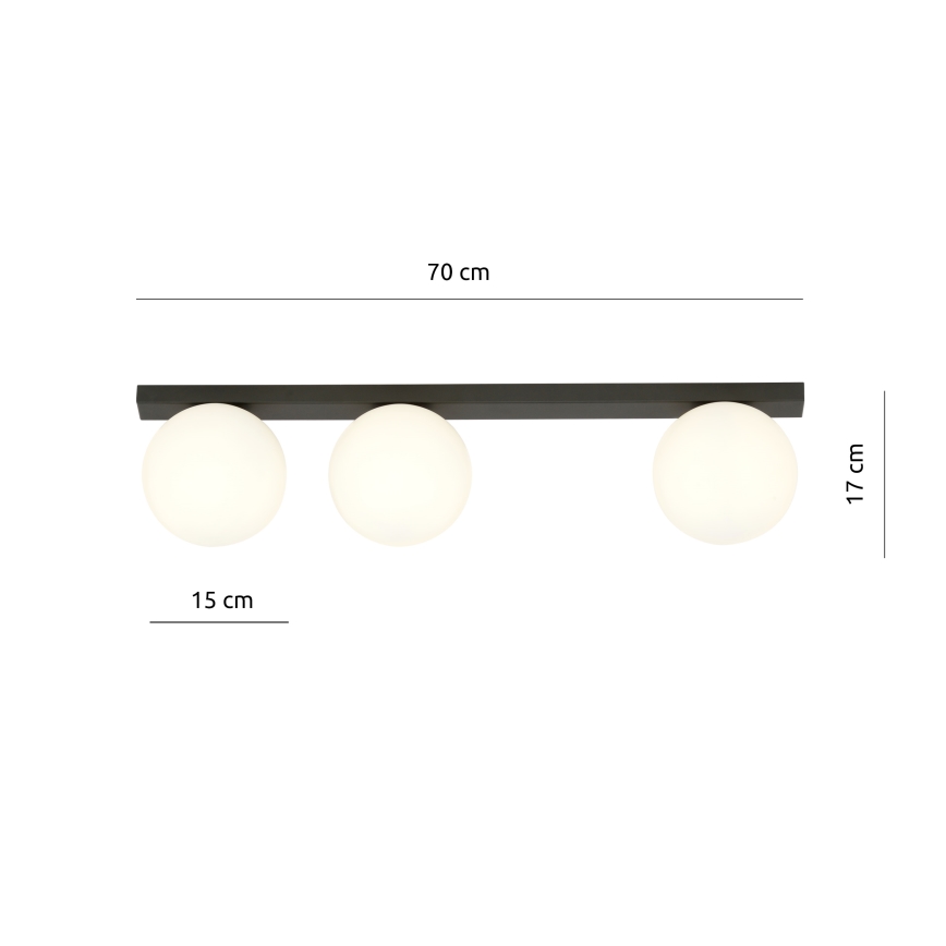 Φωτιστικό οροφής FIT 3xE14/10W/230V μαύρο/λευκό