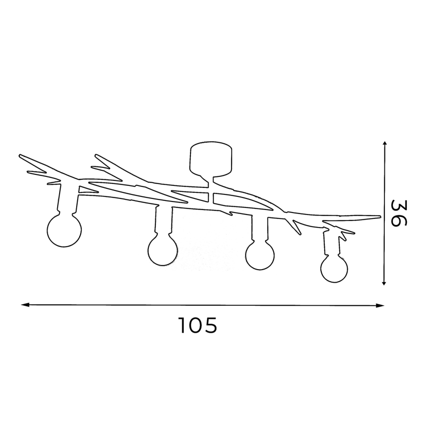 Φωτιστικό οροφής GARNISH 4xE27/15W/230V λευκό/πατίνα