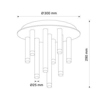 Φωτιστικό οροφής GLAM 9xG9/8W/230V χρυσό