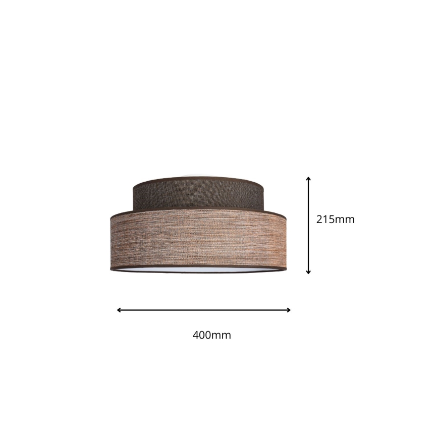 Φωτιστικό οροφής GRACE 1xE27/60W/230V διάμετρος 40 cm καφέ/μπεζ