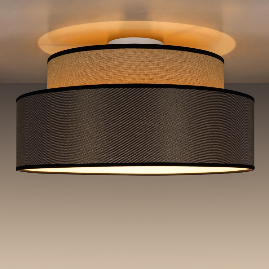 Φωτιστικό οροφής GRACE 1xE27/60W/230V διάμετρος 40 cm μπεζ/καφέ
