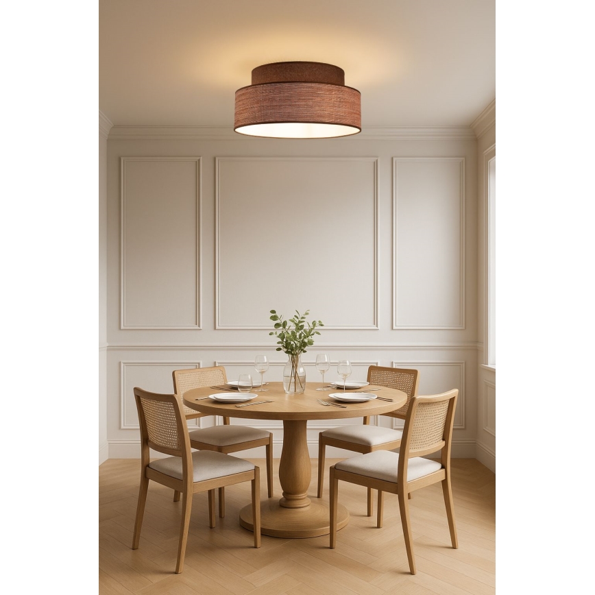 Φωτιστικό οροφής GRACE 1xE27/60W/230V καφέ/μπεζ