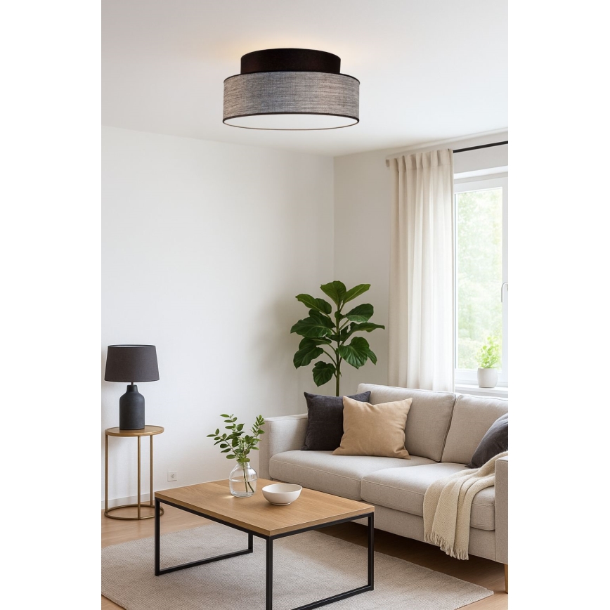 Φωτιστικό οροφής GRACE 1xE27/60W/230V μαύρο/γκρι