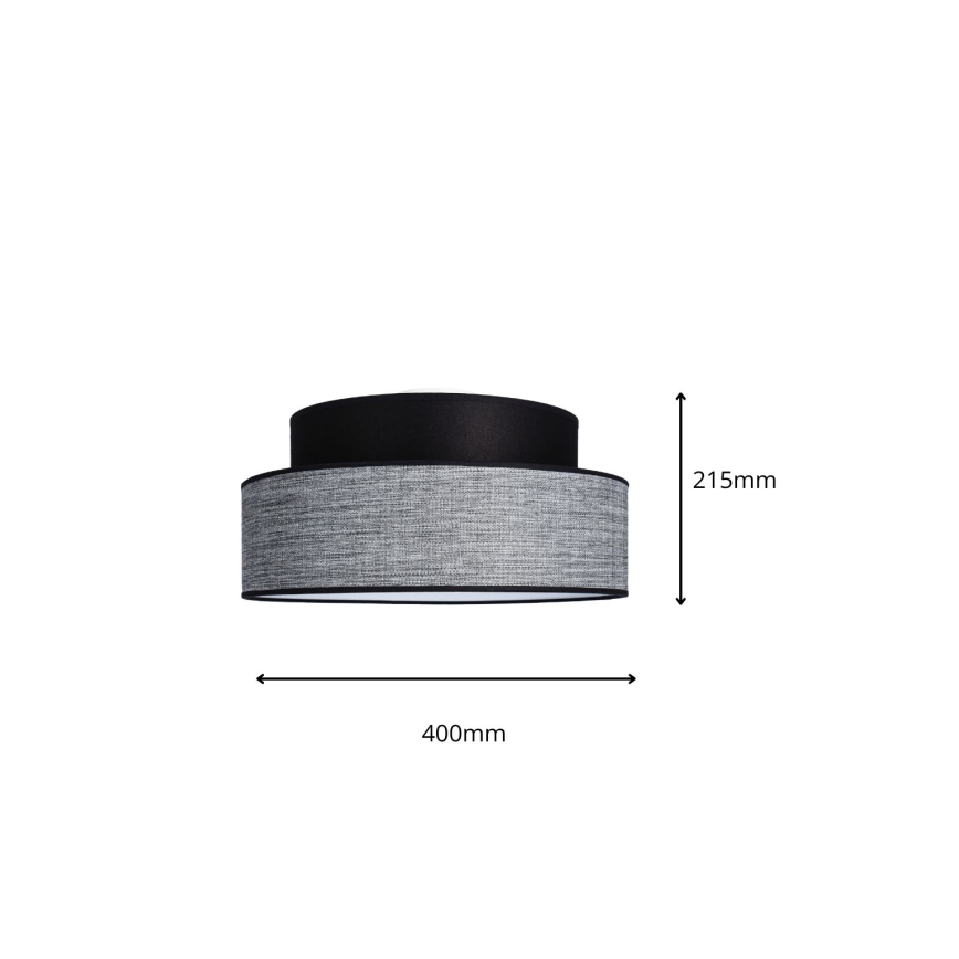 Φωτιστικό οροφής GRACE 1xE27/60W/230V μαύρο/γκρι