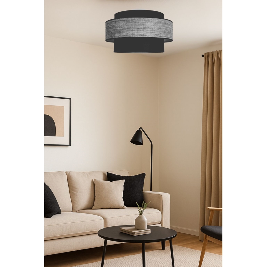 Φωτιστικό οροφής GRACE 1xE27/60W/230V μαύρο/γκρι