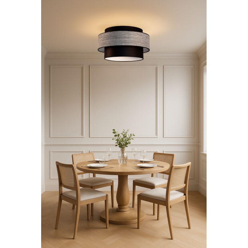 Φωτιστικό οροφής GRACE 1xE27/60W/230V μαύρο/γκρι