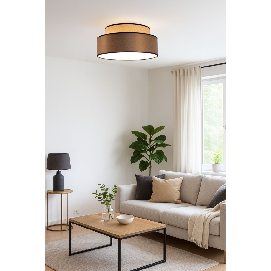 Φωτιστικό οροφής GRACE 1xE27/60W/230V μπεζ/καφέ