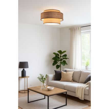 Φωτιστικό οροφής GRACE 1xE27/60W/230V μπεζ/καφέ
