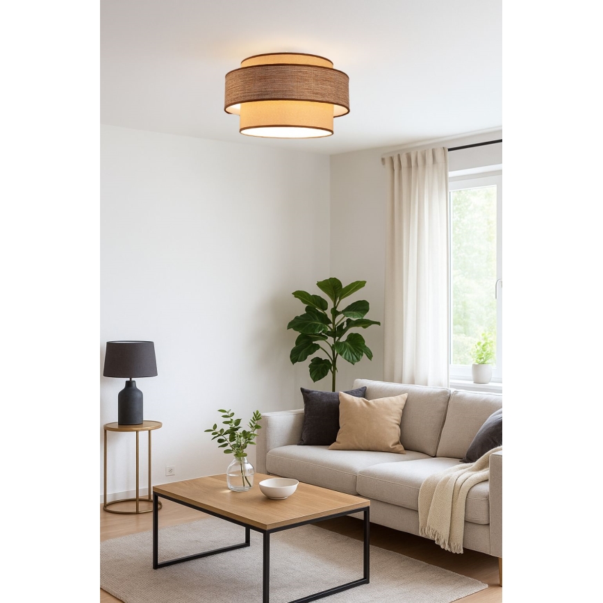 Φωτιστικό οροφής GRACE 1xE27/60W/230V μπεζ/καφέ