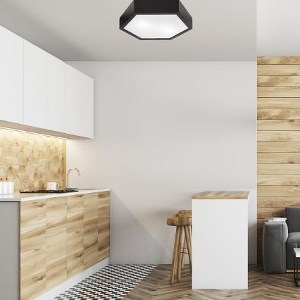 Φωτιστικό οροφής HEX 2xE27/60W/230V διάμετρος 43 cm πεύκο βέγκε