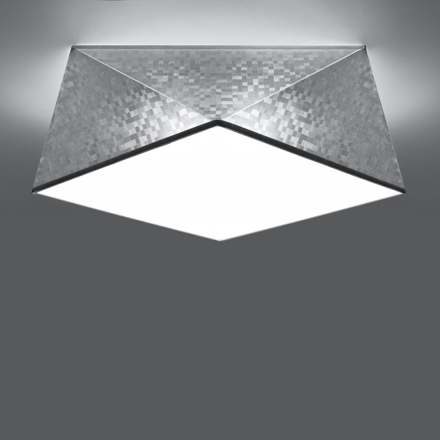 Φωτιστικό οροφής HEXA 2xE27/60W/230V ασημί