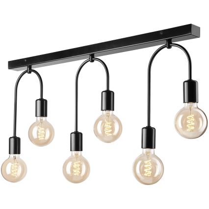 Φωτιστικό οροφής JANO 6xE27/15W/230V μαύρο