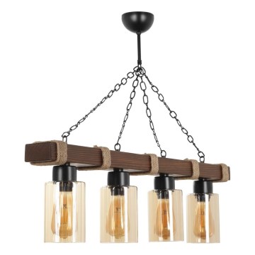 Φωτιστικό οροφής JASMIN 4xE27/40W/230V καφέ/μπεζ