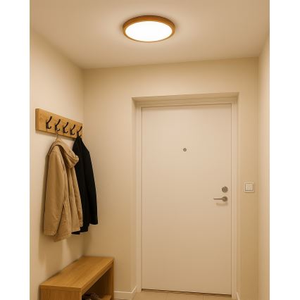 Φωτιστικό οροφής LED/18W/230V 3000/4000/6500K Ø 23 εκ. μπεζ