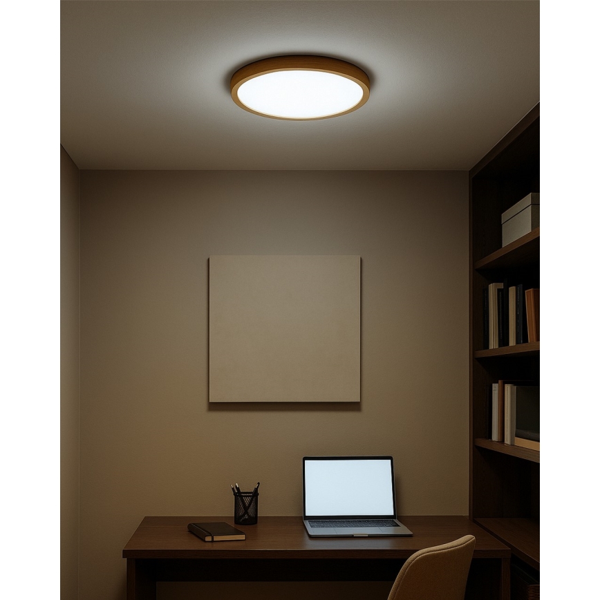 Φωτιστικό οροφής LED/18W/230V 3000/4000/6500K Ø 23 εκ. μπεζ