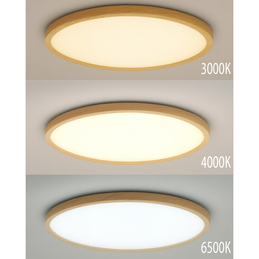 Φωτιστικό οροφής LED/18W/230V 3000/4000/6500K Ø 23 εκ. μπεζ