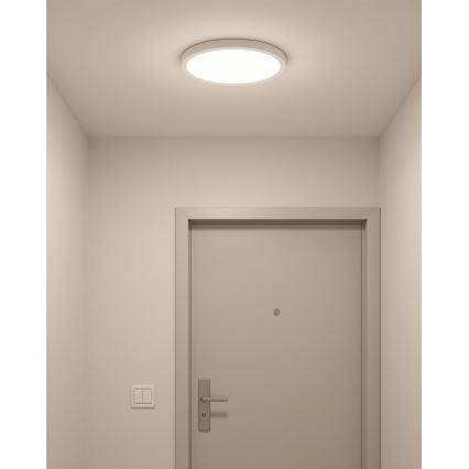 Φωτιστικό οροφής LED 24W 230V, επιλογή θερμοκρασίας χρώματος 3000/4000/6500K, διάμ. 30 εκ., λευκό