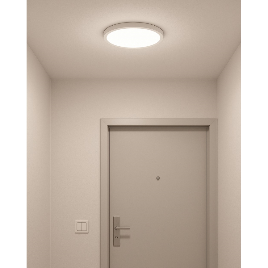 Φωτιστικό οροφής LED 24W 230V, επιλογή θερμοκρασίας χρώματος 3000/4000/6500K, διάμ. 30 εκ., λευκό