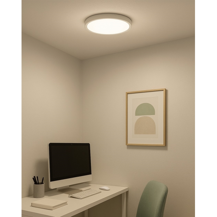 Φωτιστικό οροφής LED 24W 230V, επιλογή θερμοκρασίας χρώματος 3000/4000/6500K, διάμ. 30 εκ., λευκό