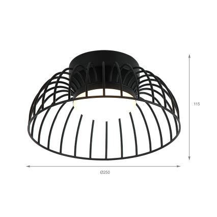 Φωτιστικό οροφής LED BETSY LED/12W/230V Ø 25 cm μαύρο