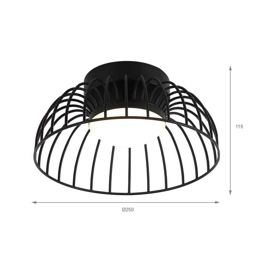 Φωτιστικό οροφής LED BETSY LED/12W/230V Ø 25 cm μαύρο