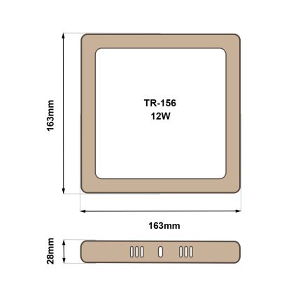 Φωτιστικό οροφής LED BLOCK LED/12W/230V 4200K 16,3x16,3 cm καφέ