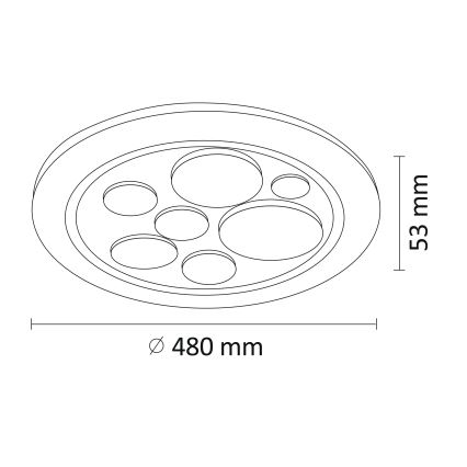 Φωτιστικό οροφής LED Dimmable PLANET LED/72W/230V  δ. 48 cm 3000 -6500K + RC