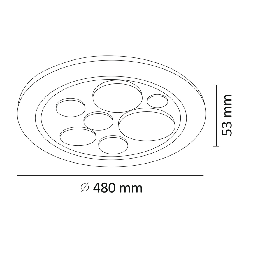 Φωτιστικό οροφής LED Dimmable PLANET LED/72W/230V  δ. 48 cm 3000 -6500K + RC