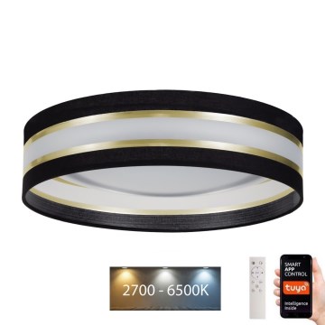 Φωτιστικό οροφής LED Dimmable SMART CORAL LED/24W/230V Wi-Fi Tuya μαύρο + τηλεχειριστήριο