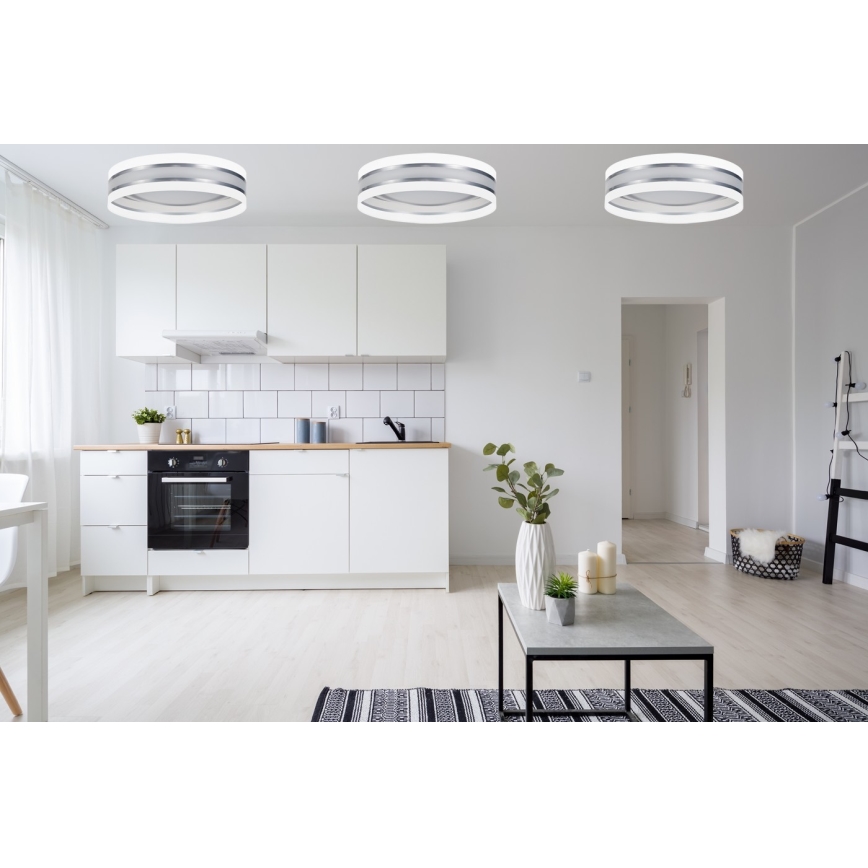 Φωτιστικό οροφής LED Dimmable SMART CORAL LED/24W/230V λευκό/ασημί + τηλεχειριστήριο