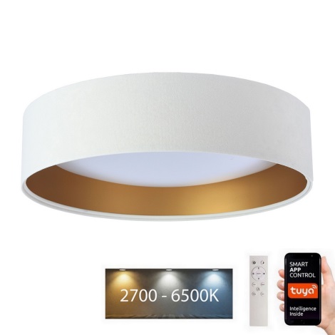 Φωτιστικό οροφής LED Dimmable SMART GALAXY LED/24W/230V δ. 45 cm 2700-6500K Wi-Fi Tuya λευκό/χρυσό + τηλεχειριστήριο