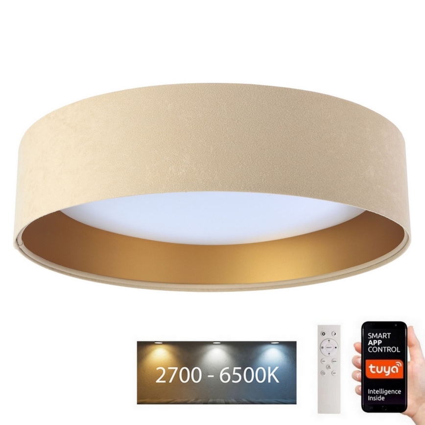 Φωτιστικό οροφής LED Dimmable SMART GALAXY LED/36W/230V δ. 55 cm 2700-6500K Wi-Fi Tuya μπεζ/χρυσό + τηλεχειριστήριο