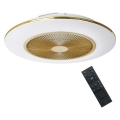 Φωτιστικό οροφής LED Dimmable με ανεμιστήρα ARIA LED/38W/230V 3000-6000K χρυσό + τηλεχειριστήριο