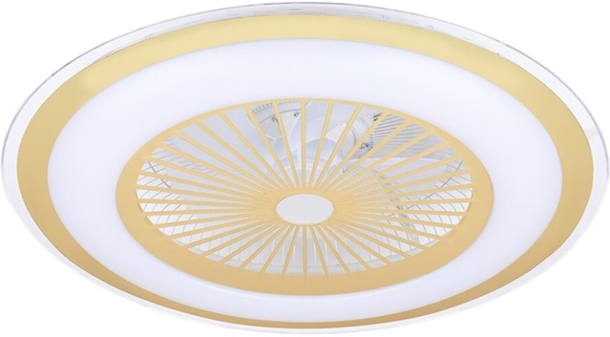 Φωτιστικό οροφής LED Dimmable με ανεμιστήρα ZEPHYR LED/48W/230V 3000-6000K χρυσό + τηλεχειριστήριο