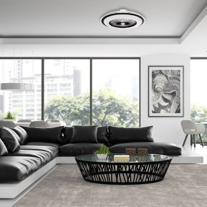 Φωτιστικό οροφής LED Dimmable με ανεμιστήρα ZONDA LED/48W/230V 3000-6000K μαύρο + τηλεχειριστήριο