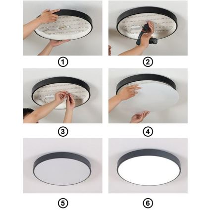 Φωτιστικό οροφής LED FELIZ LED/30W/230V 4000K διάμετρος 30 cm μαύρο