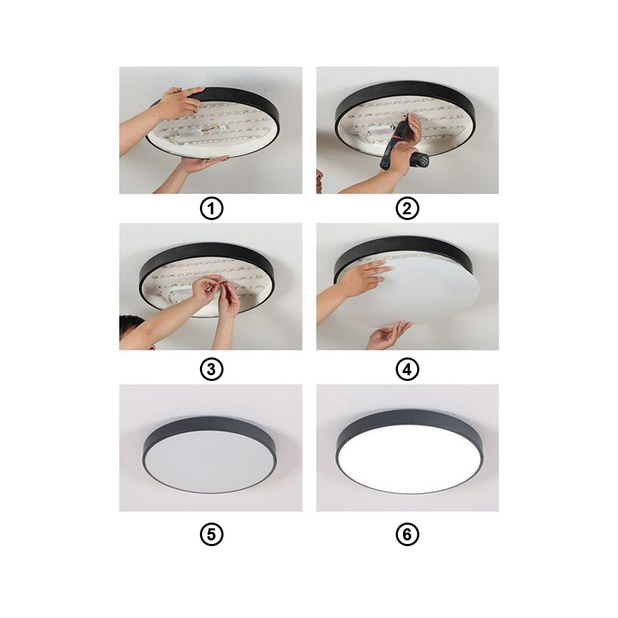 Φωτιστικό οροφής LED FELIZ LED/30W/230V 4000K διάμετρος 30 cm μαύρο