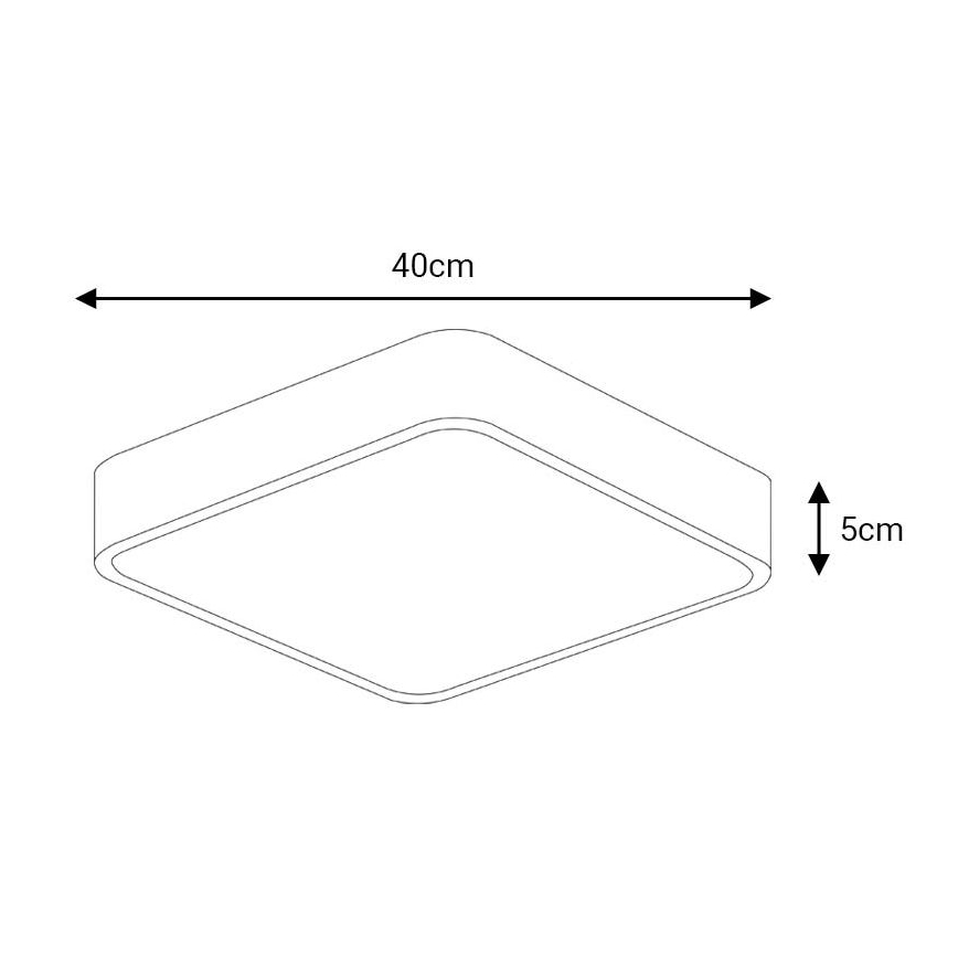 Φωτιστικό οροφής LED FELIZ LED/40W/230V 4000K 40x40 cm μαύρο